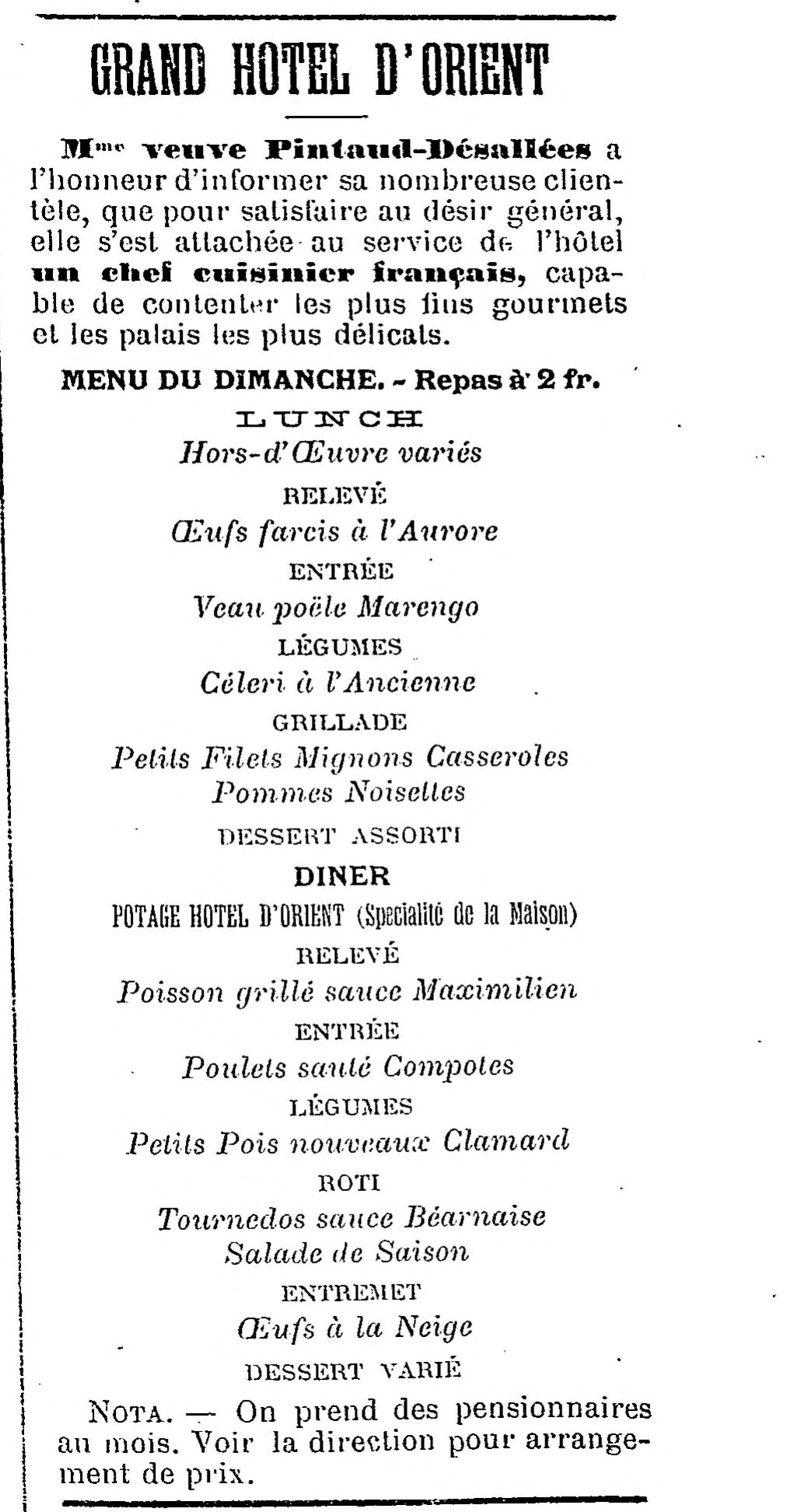 L'impartial en 1906.recette à la clamard.jpg